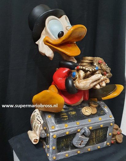 Scrooge On Treasure Chest Walt Disney Dagobert Op Schatkist Polyester